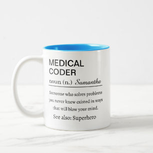 Medizinischer Kodierer Definition Zweifarbige Tasse