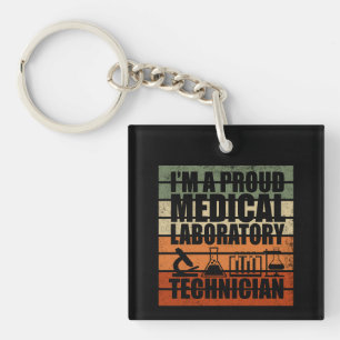 Medizinischer Labortechniker vintage retro Schlüsselanhänger