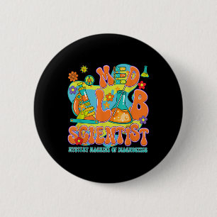 Medizinischer Labrador Wissenschaftler Retro Labra Button