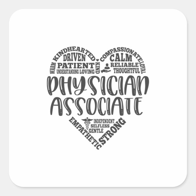Medizinischer Mitarbeiter, PA, U-Bahn-Kunst Quadratischer Aufkleber (Vorderseite)