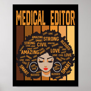 Medizinischer Redakteur Mächtiger Schwarzer Monat Poster