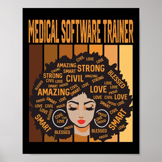 Medizinischer Software-Trainer Powerful Black Hist Poster (Vorne)