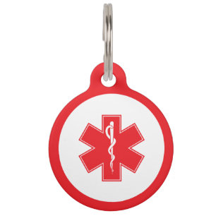 Medizinischer Warnhalsband für Haustiere Haustiermarke