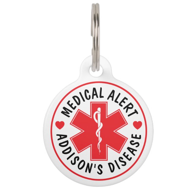 Medizinischer Warnhalsband Morbus Addison - Indivi Haustiermarke (Vorderseite)