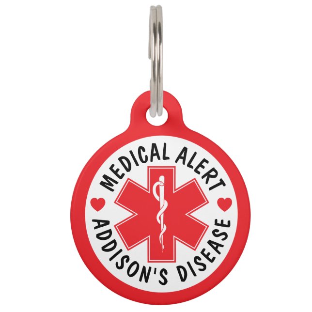 Medizinischer Warnhalsband Morbus Addison - Indivi Haustiermarke (Vorderseite)