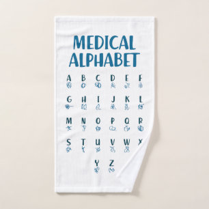 Medizinisches Alphabet Handtuch