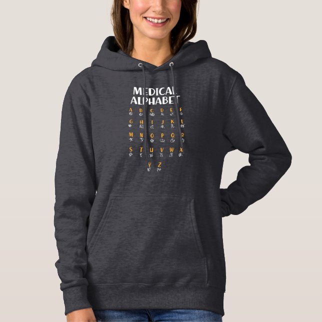 Medizinisches Alphabet Hoodie (Vorderseite)