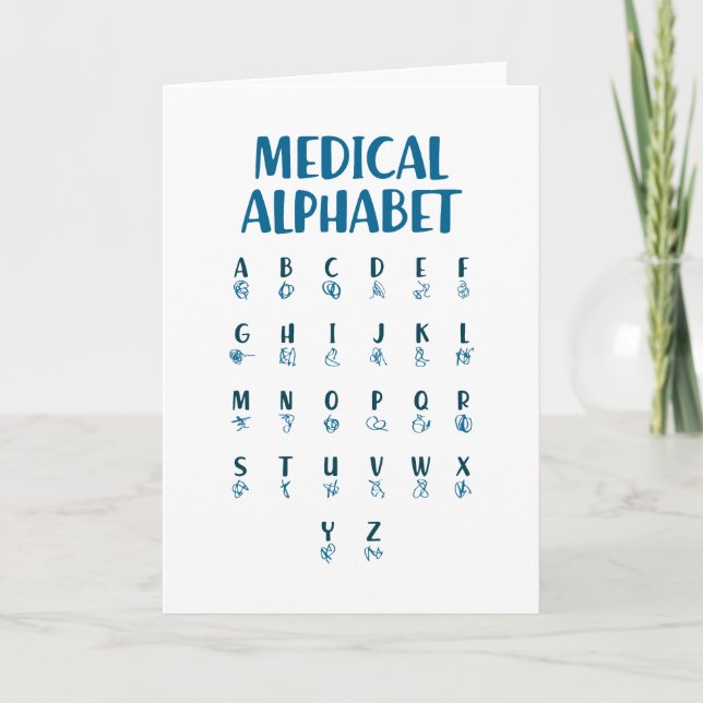 Medizinisches Alphabet Karte (Vorderseite)