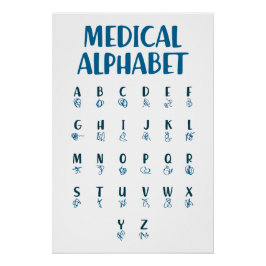 Medizinisches Alphabet Poster