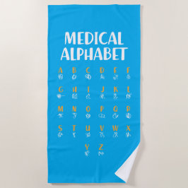 Medizinisches Alphabet Strandtuch