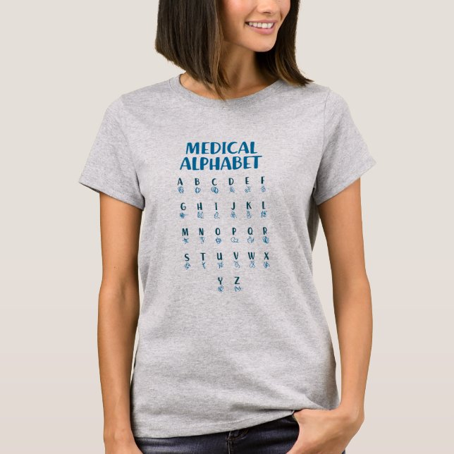 Medizinisches Alphabet T-Shirt (Vorderseite)
