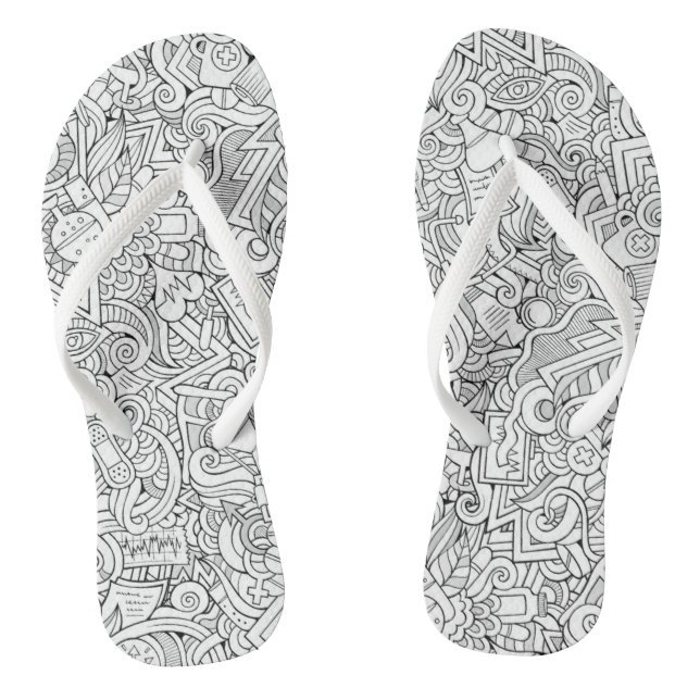 Medizinisches B&W-Muster Flip Flops (Fußbett)