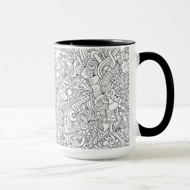 Medizinisches B&W Muster Tasse (Rechts)