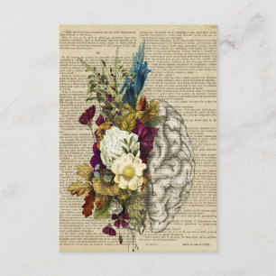 medizinisches Blumen-Gehirn-Anatomie-Poster Begleitkarte