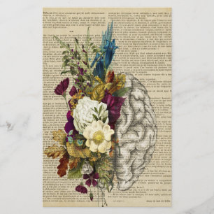 medizinisches Blumen-Gehirn-Anatomie-Poster Briefpapier