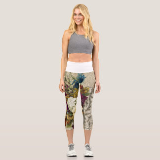 medizinisches Blumen-Gehirn-Anatomie-Poster Capri Leggings