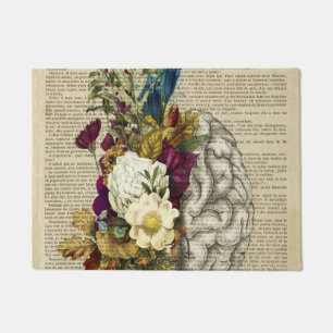 medizinisches Blumen-Gehirn-Anatomie-Poster Fußmatte