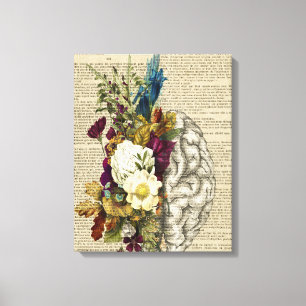 medizinisches Blumen-Gehirn-Anatomie-Poster Leinwanddruck