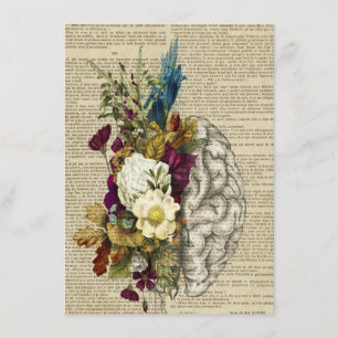 medizinisches Blumen-Gehirn-Anatomie-Poster Menükarte