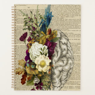 medizinisches Blumen-Gehirn-Anatomie-Poster Planer