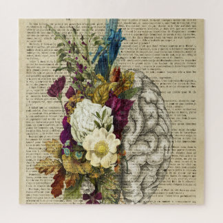 medizinisches Blumen-Gehirn-Anatomie-Poster Puzzle