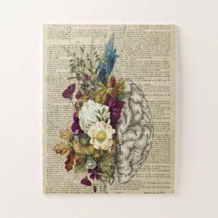 medizinisches Blumen-Gehirn-Anatomie-Poster Puzzle