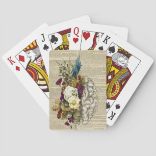 medizinisches Blumen-Gehirn-Anatomie-Poster Spielkarten
