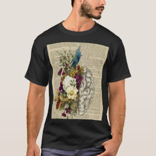medizinisches Blumen-Gehirn-Anatomie-Poster T-Shirt