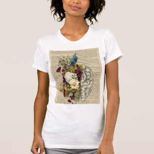 medizinisches Blumen-Gehirn-Anatomie-Poster T-Shirt