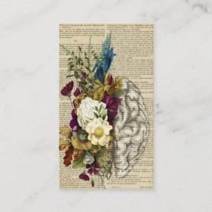 medizinisches Blumen-Gehirn-Anatomie-Poster Visitenkarte