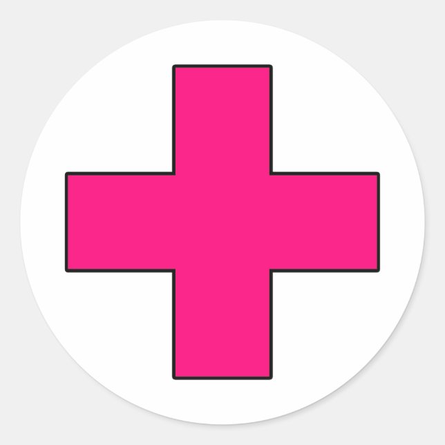 Medizinisches Cross Medical Life Rettend Guard Sym Runder Aufkleber (Vorderseite)