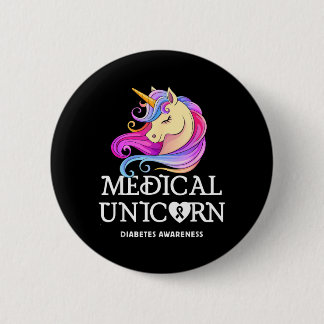 Medizinisches Einhorn Diabetes-Bewusstsein Button