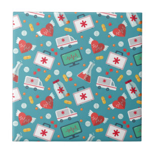 Medizinisches Ikonen-Muster Fliese