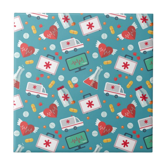 Medizinisches Ikonen-Muster Fliese (Vorderseite)