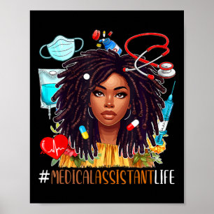 Medizinisches Kostüm Afro Frau stolz Junetezehnte Poster
