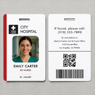 Medizinisches Logo - Emergency Red ID Employee Fot Ausweis