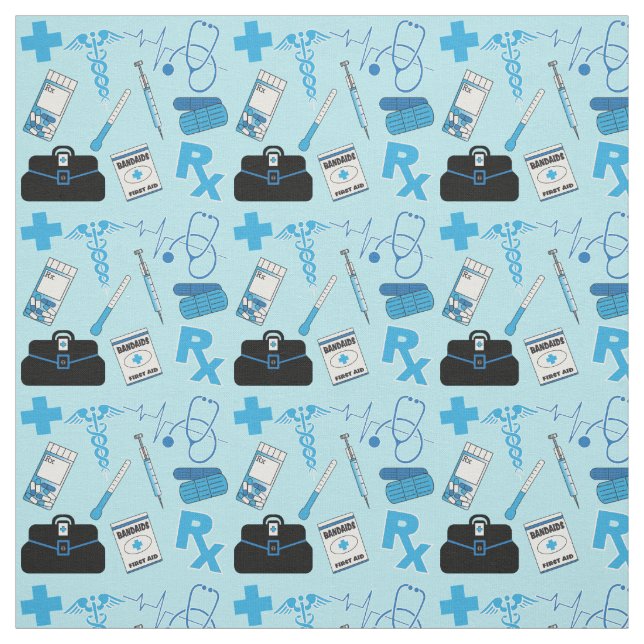 Medizinisches Muster - Baby Blue Stoff (Muster)