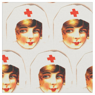 Medizinisches Muster Vintage Krankenschwester, Arz Stoff