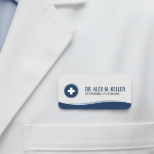 Medizinisches Namensschild   Navy Blau Clinical Wa