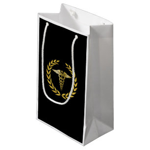 Medizinisches Nursing Royal Gold Caduceus Symbol Kleine Geschenktüte