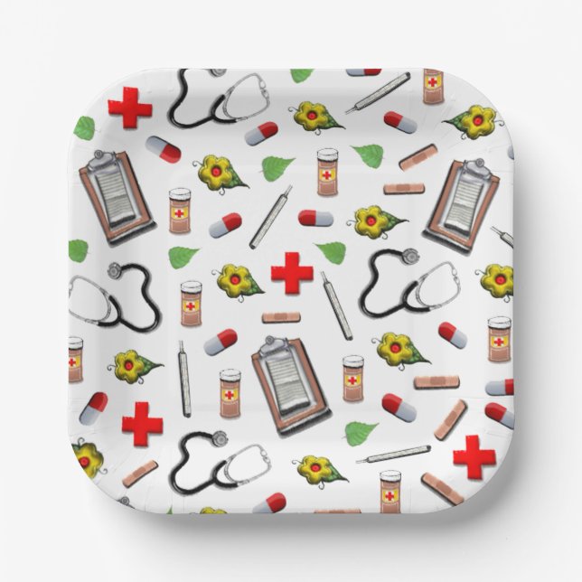 Medizinisches Party für das Ruhestand Pappteller (Vorderseite)