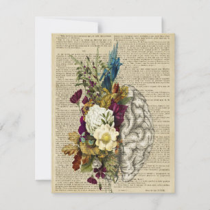 medizinisches Poster der Blumenhirnanatomie Save The Date