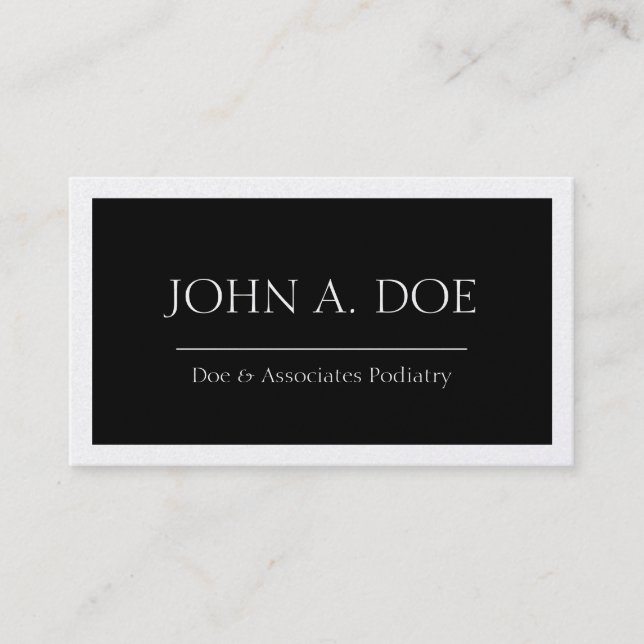 Medizinisches schwarzes Fahnen-Platin Visitenkarte (Vorderseite)