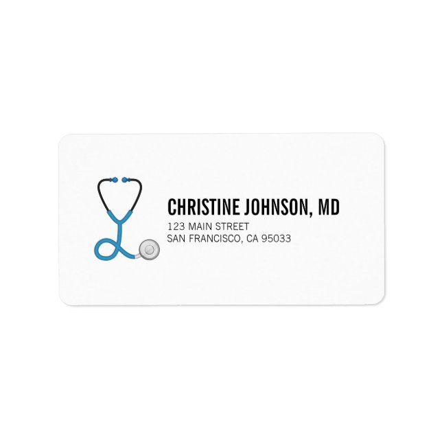 Medizinisches Stethoskop | Ärztliche Krankenpflege Adressaufkleber (Vorne)