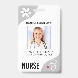 Medizinisches Stethoskop bearbeitbares Gray NURSE  Ausweis