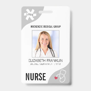 Medizinisches Stethoskop bearbeitbares Gray NURSE  Ausweis