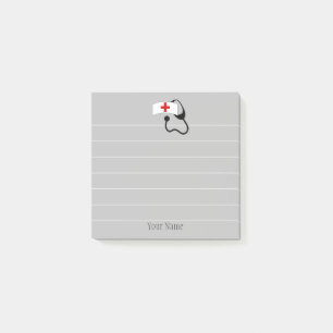 medizinisches Stethoskop mit Personalisierten Lini Post-it Klebezettel