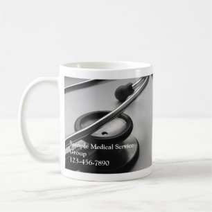 Medizinisches Stethoskop, Schwarzweiss Kaffeetasse