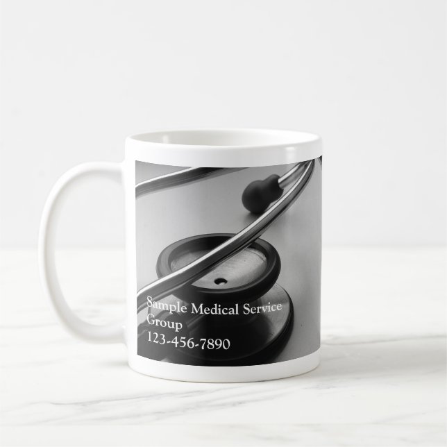 Medizinisches Stethoskop, Schwarzweiss Kaffeetasse (Links)