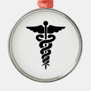 Medizinisches Symbol Caduceus Ornament Aus Metall